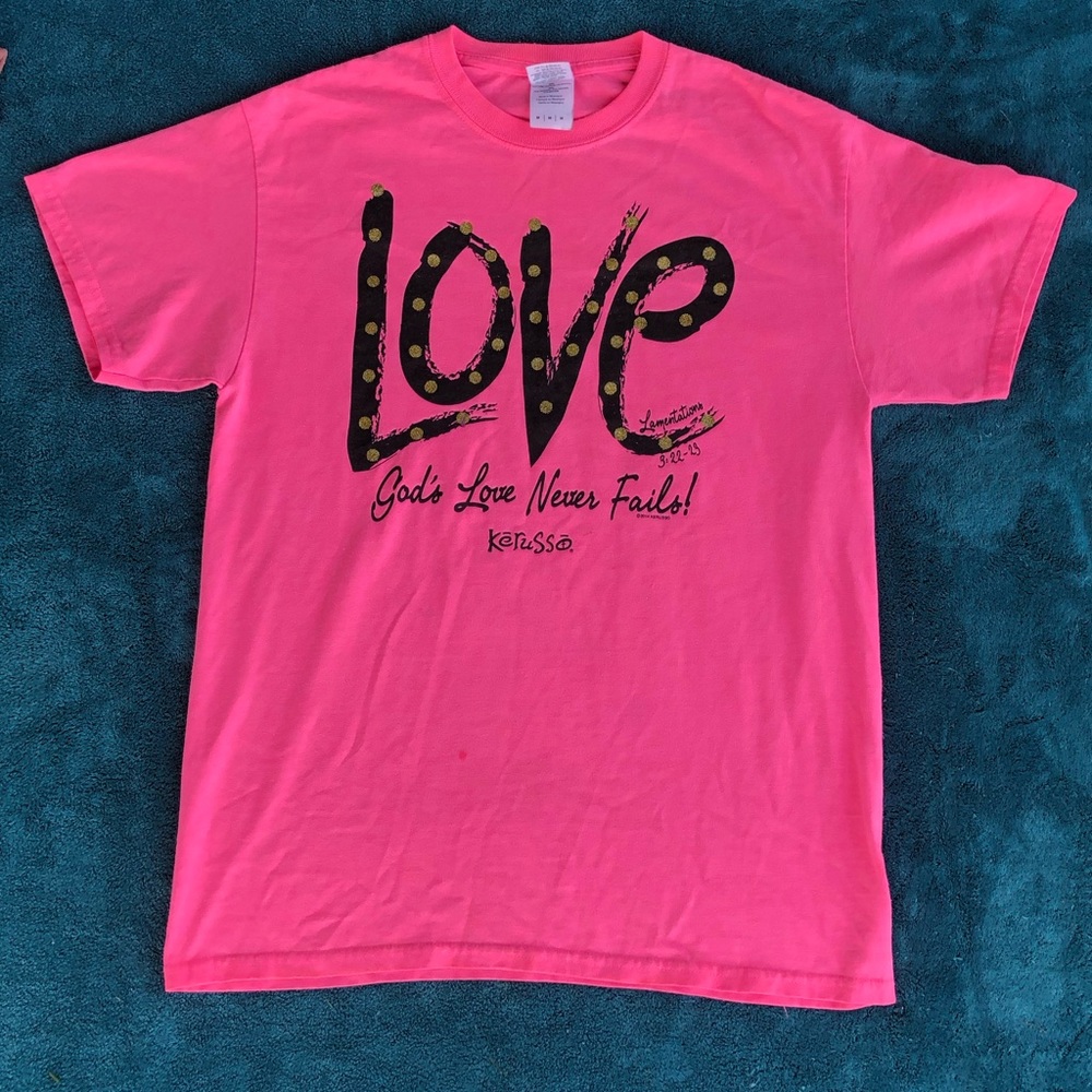 Hot Pink “Love Lamentations 3:22-23” T-shirt